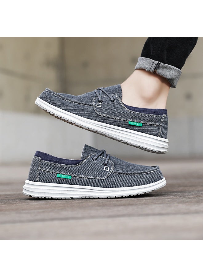 Oversize Ultra-light Casual Lace up Low Top Canvas Flat Loafers - Image 5